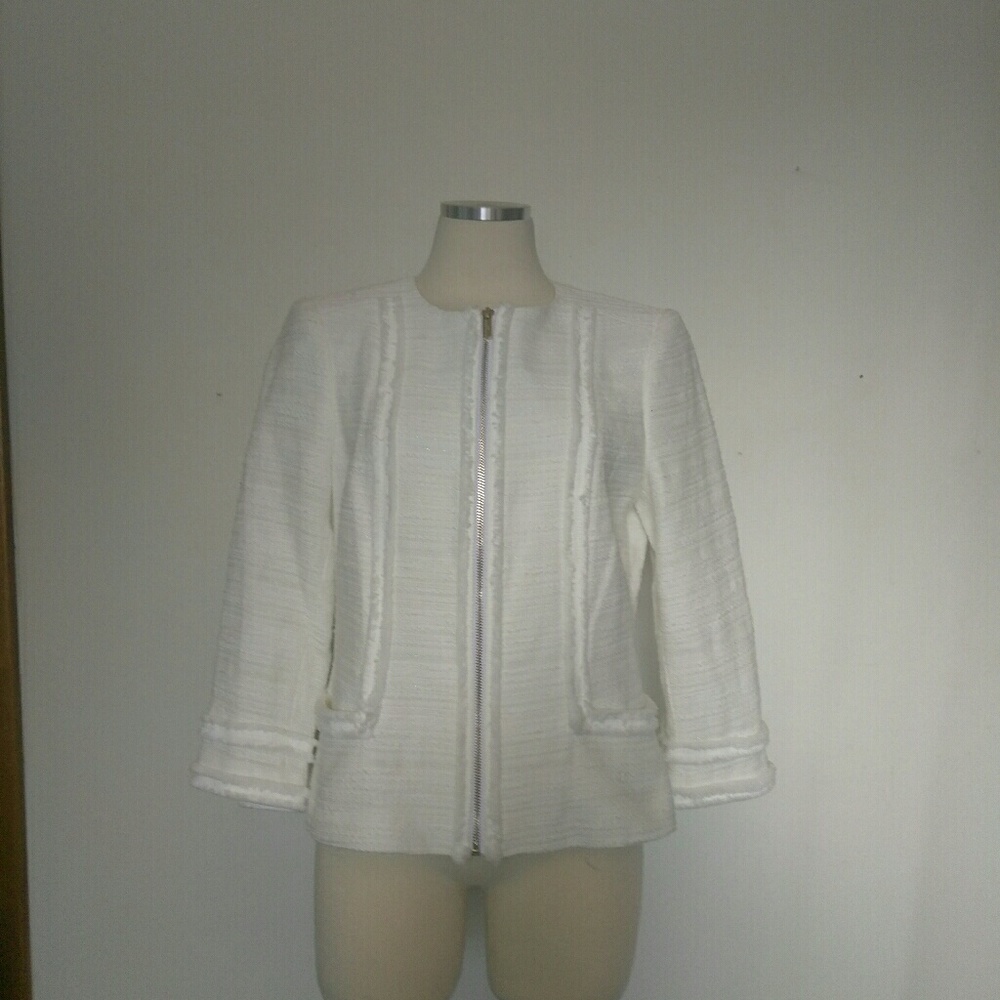 Karl Lagerfeld new white gold fleck jacket blazer